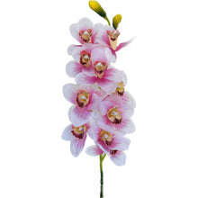 Load image into Gallery viewer, Sophisticated real touch pink orchid with white flowers on a white background, ideal for stylish centerpieces.