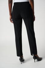 Load image into Gallery viewer, Women's straight-fit pull-on pants with a silky knit, elastic waistband, and elegant back slits, perfect for everyday wear.