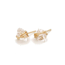 Load image into Gallery viewer, Herkimer Diamond Stud Earrings - Hypoallergenic, Natural: Gold - Barberry & Lace