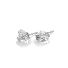Load image into Gallery viewer, silver diamond stud earrings