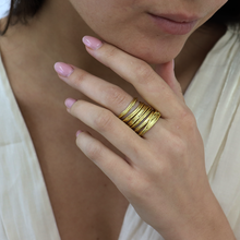 Load image into Gallery viewer, Brushed Ribbon Ring: Chic and Contemporary Design: Gold