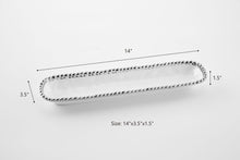 Load image into Gallery viewer, Cracker tray in Salerno, ideal for crackers, cookies, and small treats. White porcelain with silver beads. Food, dishwasher, and oven safe.