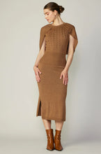Load image into Gallery viewer, Embrace the autumn vibes with this brown midi sweater dress. A versatile and cozy addition to your wardrobe.