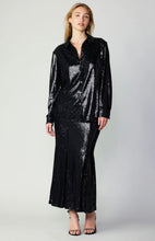 Load image into Gallery viewer, A glamorous black sequin skirt that's perfect for a night out on the town