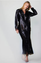 Load image into Gallery viewer, Stylish black sequin skirt set