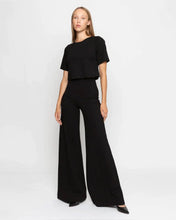 Load image into Gallery viewer, Chic natural waist, extended sleeves, and square silhouette complement Ripley Rader's wide leg pant. Ponte knit fabric offers structured style and cozy comfort.
