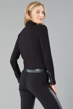 Load image into Gallery viewer, Stay protected and stylish with Lola & Sophie's Ponte Moto Jacket. Durable material, sleek design, and a bold statement for taking on the world.