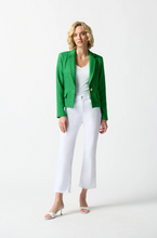 Load image into Gallery viewer, A chic bouclé blazer featuring a notched collar, tailored boxy silhouette, and single button-closure for a polished, confident look.
