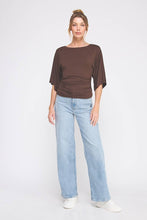 Load image into Gallery viewer, Brown 3/4 sleeve chic and elevated blouse.