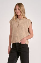 Load image into Gallery viewer, Beige Sleeveless Sweater Cardigan