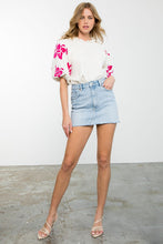 Load image into Gallery viewer, Dare to be bold with the Alice Corduroy Top! Cozy corduroy fabric, intricate embroidery on sleeves. Comfort and style in this THML Corduroy Top!