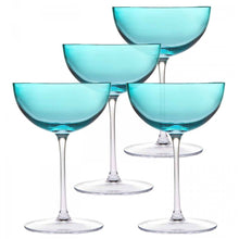 Load image into Gallery viewer, Blue Champagne Glasses - Set of 4 elegant Rondo glasses for champagne, perfect for special occasions.