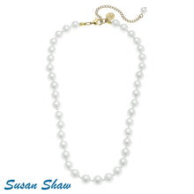 Load image into Gallery viewer, A timeless pearl strand necklace made with shell pearls, crafted from oyster shells. Hand-knotted for a beautiful finish.