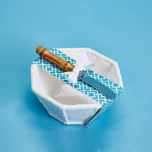Load image into Gallery viewer, Decorative ceramic bowl with faux bamboo design, great for serving candy, chips, dip, or ice-cream. A stylish addition to your kitchen.