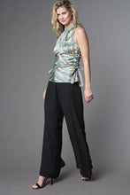 Load image into Gallery viewer, Statement piece top in dripping paint print with functional ties on side seams.