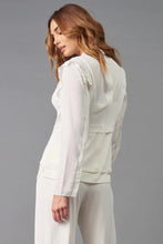 Load image into Gallery viewer, Elevate your look with the Lola & Sophie Double Georgette Drawstring Jacket, featuring a sleek design and flattering drawstring waist.