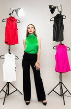 Load image into Gallery viewer, Elevate your wardrobe with this sophisticated sleeveless black mock shirt from Posh Couture. Effortlessly stylish and comfortable, perfect for any occasion.