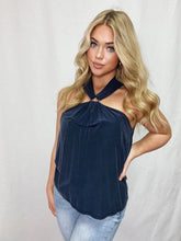 Load image into Gallery viewer, Nightfall Ring Halter Top1. Nightfall Ring Halter Top from Lola & Sophie: Chic ring halter design for a stylish statement, perfect for any occasion!