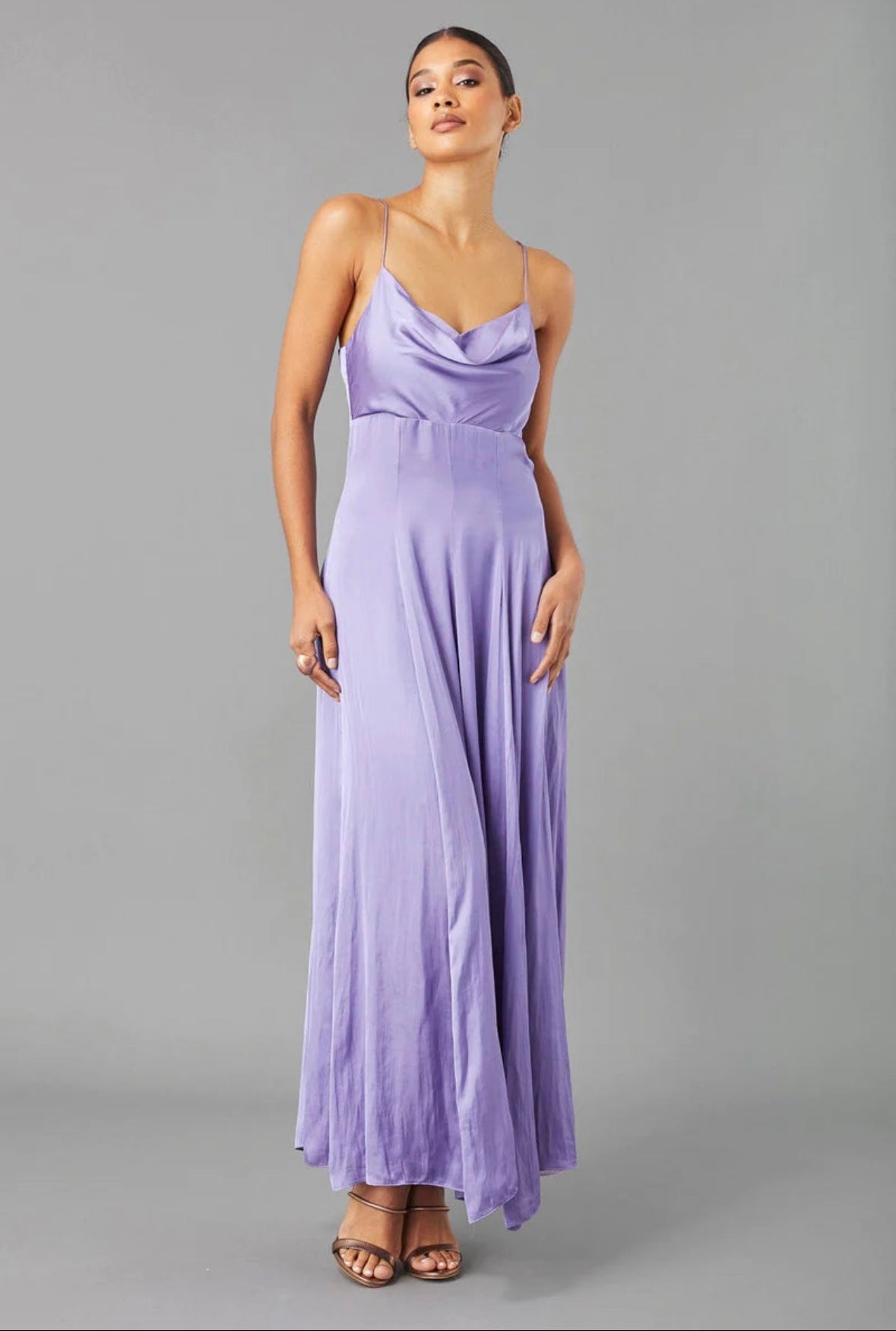 fitted lace wedding dress Cowl Neck Maxi Dress