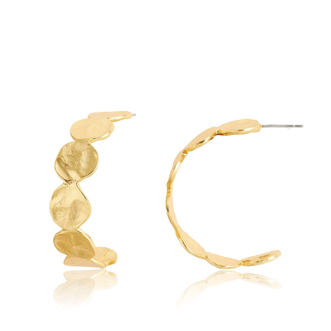 Mini Flat Disc Hoop: Yellow Gold