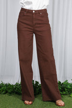 Load image into Gallery viewer, Chocolate Wide Straight Leg Cotton Pants
