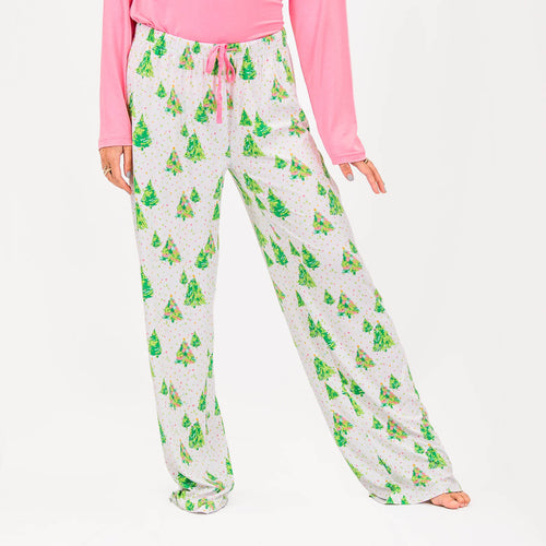Celebrate in style with our Celebration Tree Sleep Pants! Super-soft fabric will make you feel cozy in a treehouse. Fun loungewear for a good night's sleep.