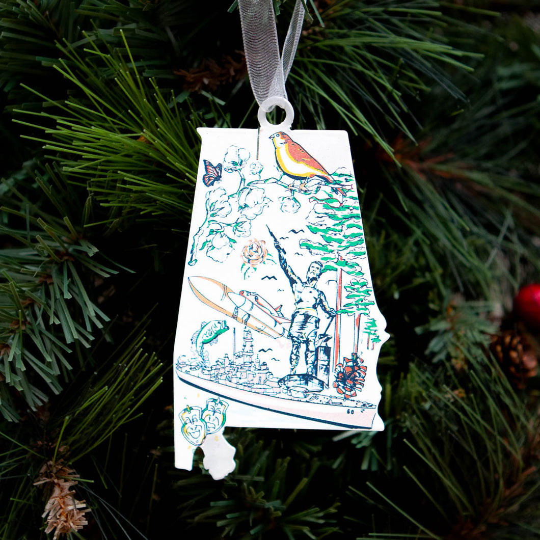 Galvanized Alabama Love Ornament