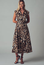Load image into Gallery viewer, Belted Animal Print Midi Dress
