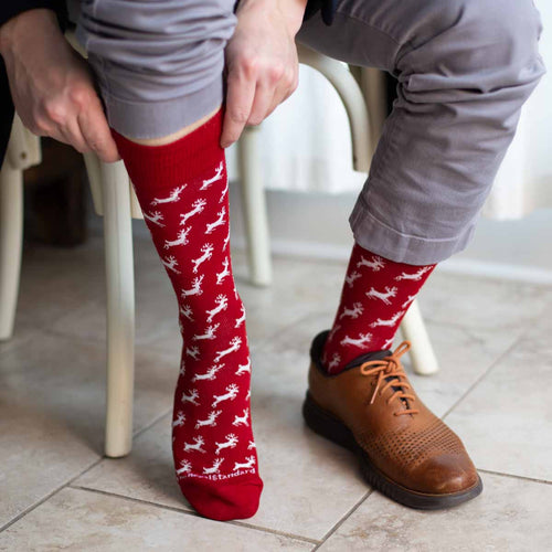 Festive Christmas Socks: Perfect for surprising the men in your life! These socks will jazz up his holiday look.
