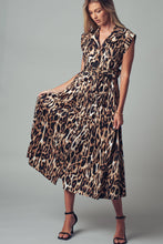 Load image into Gallery viewer, Belted Animal Print Midi Dress

