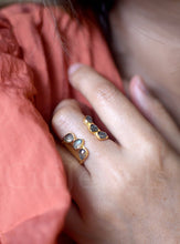 Load image into Gallery viewer, Handmade Multi Gemstone Cuff Ring: Turquoise
