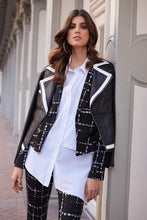 Load image into Gallery viewer, Black and White Leather jacket
