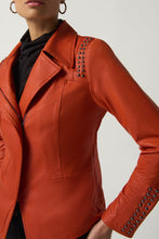 Load image into Gallery viewer, Orange Studded Leather Jacket
