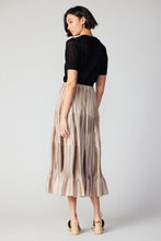 Load image into Gallery viewer, Plea skirt in soft, lightweight fabric - Pleated Tiered Midi Skirt by Current Air
