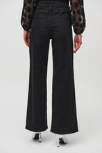 Load image into Gallery viewer, Chic wide-leg denim pants adorned with metallic trims, designed with a high waist to beautifully elongate the legs.
