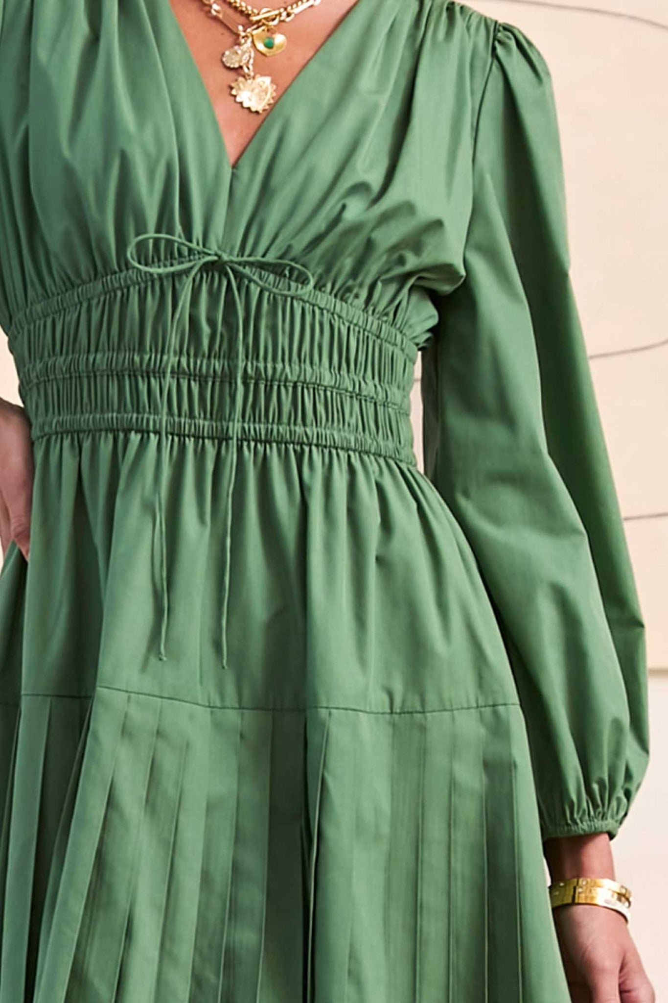 Dusty Green V-Neck Dress - Current Air Large Dusty Green V-Neck Dress - Current Air Large