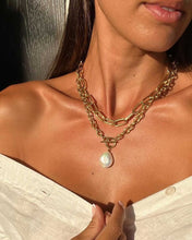 Load image into Gallery viewer, Pearl Obsession Necklace: 18 Karat Gold Plated / Adjustable / Genuine Freshwater Pearl
