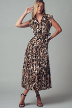 Load image into Gallery viewer, Belted Animal Print Midi Dress
