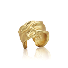 Load image into Gallery viewer, Sculptural Crumpled Foil Ring - Eye-Catching Accessory: Silver
