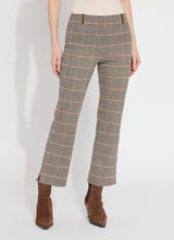 Load image into Gallery viewer, Baby Bootcut Ankle Pant in Brushed Ponte Jacquard, featuring pull-on style, concealed waistband, and studded back pockets.
