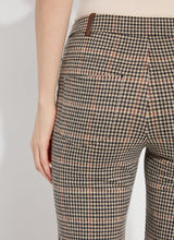 Load image into Gallery viewer, Elegant Baby Bootcut Ankle Pant in Brushed Ponte Jacquard, featuring a concealed waistband and stylish side slits for a chic look.
