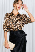 Load image into Gallery viewer, Vine + Love Leopard Print Puff Sleeve Blouse
