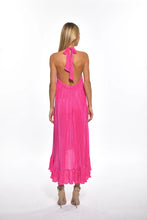 Load image into Gallery viewer, Pink Plisse Hilma Dress by Julian Chang: Fun and flirty A-line silhouette in playful pink fabric, perfect for any occasion!
