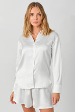 Load image into Gallery viewer, Elevate your style with the luxurious Sheldon Silky White Button Down.
