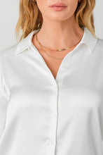 Load image into Gallery viewer, Stay stylish and comfortable in the elegant Sheldon Silky White Button Down.
