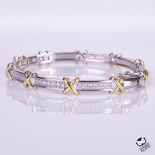 Two toned bracelet silver with gold 