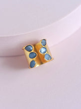Load image into Gallery viewer, Handmade Multi Gemstone Cuff Ring: Turquoise
