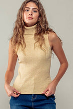 Load image into Gallery viewer, Sleeveless Ribbed Knit Turtleneck Top
