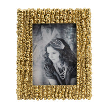 Load image into Gallery viewer, Metallic gold vintage-style photo frame made of resin and stone powder. Vibrant textured pattern for displaying family photos.

