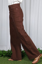 Load image into Gallery viewer, Chocolate Wide Straight Leg Cotton Pants
